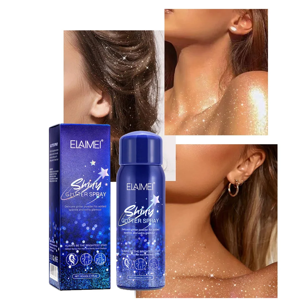 60ml Hair Body Shiny Glitter Spray Face Highlighter Sparkly Powder Spray Long Lasting Shimmery Glow For Stage Makeup Party Bar
60ml Hair Body Shiny Glitter Spray Face Highlighter Sparkly Powder Spray Long Lasting Shimmery Glow For Stage Makeup Party Bar