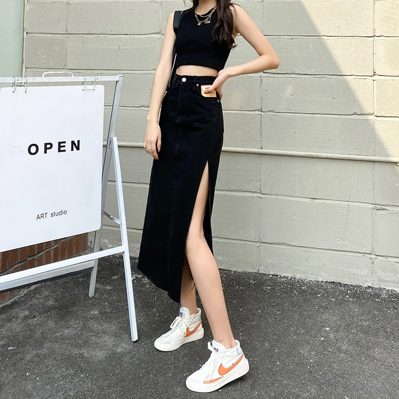 High Waist Side Split Denim Skirt Women's Slim Long Skirt Ins Fashion Girl Skinny Long Skirt Slim Sexy Women Black Skirt Jean
High Waist Side Split Denim Skirt Women's Slim Long Skirt Ins Fashion Girl Skinny Long Skirt Slim Sexy Women Black Skirt Jean
