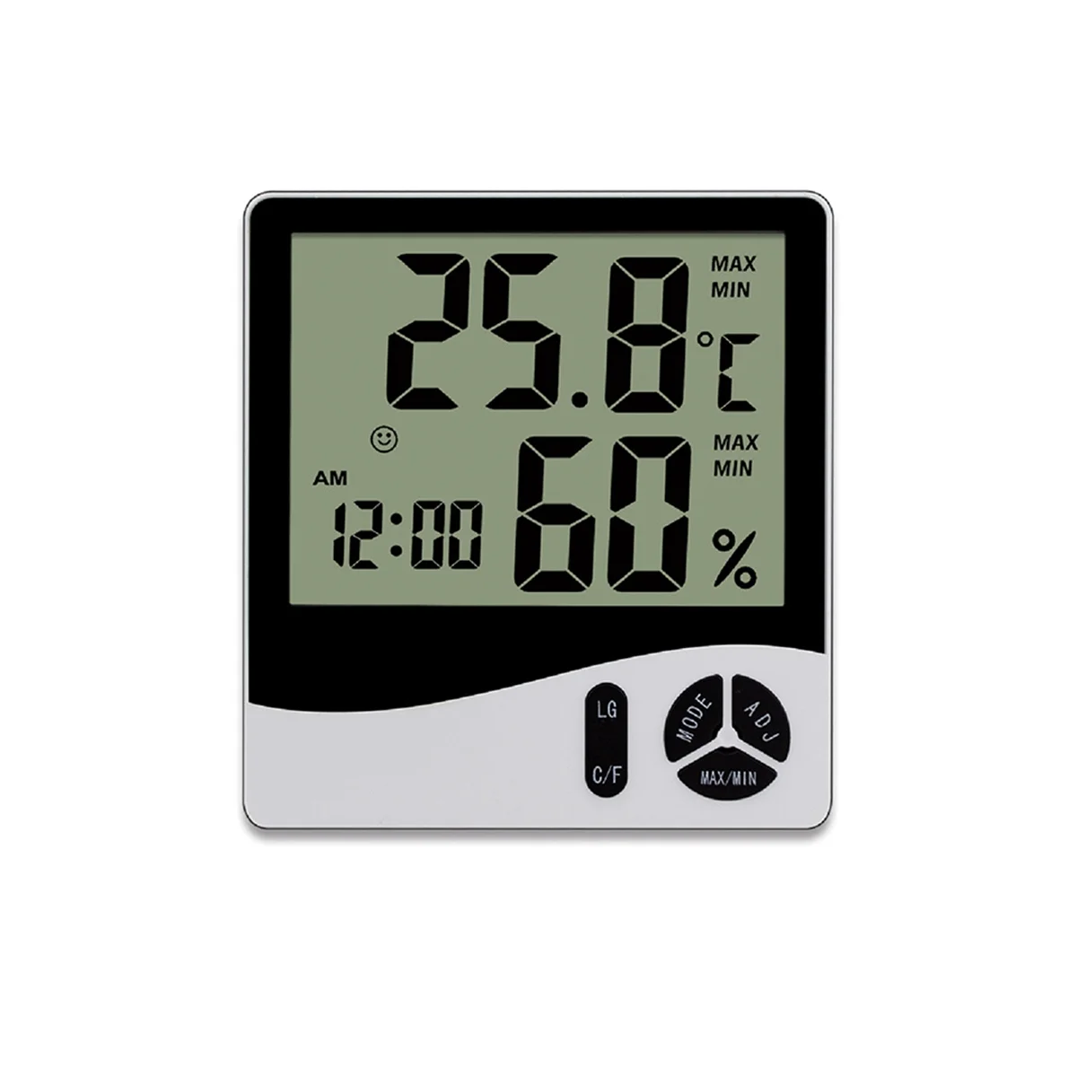LCD Screen Display Thermometer and Hygrometer Indoor Thermometer Electronic Household Thermometer with Alarm Clock White
LCD Screen Display Thermometer and Hygrometer Indoor Thermometer Electronic Household Thermometer with Alarm Clock White