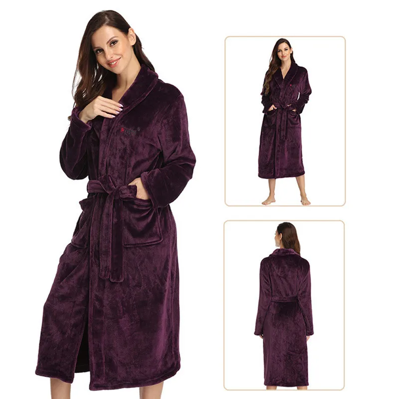 Thick Robe Nightgown for Women Plus Size Winter Flannel Kimono Bathrobe Gown Nightdress Loose Casual Sleepwear Home Clothes
Thick Robe Nightgown for Women Plus Size Winter Flannel Kimono Bathrobe Gown Nightdress Loose Casual Sleepwear Home Clothes