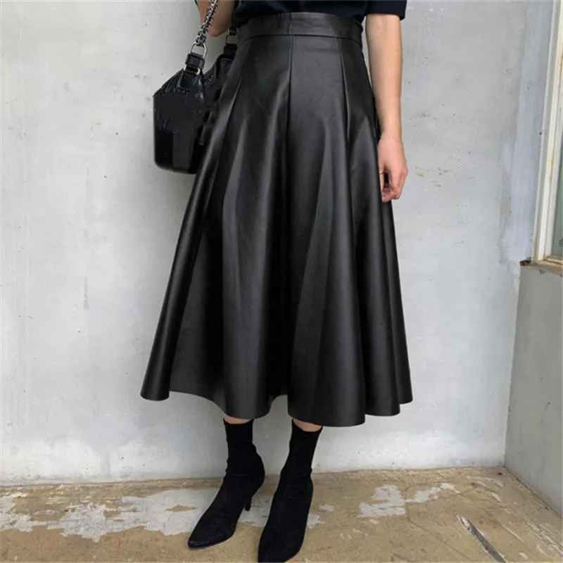 2023 Women New High Waist Brown Black Solid Elegant PU Leather Midi Skirt Spring Office Ladies A Line Flared Skirts Faux Leather
2023 Women New High Waist Brown Black Solid Elegant PU Leather Midi Skirt Spring Office Ladies A Line Flared Skirts Faux Leather