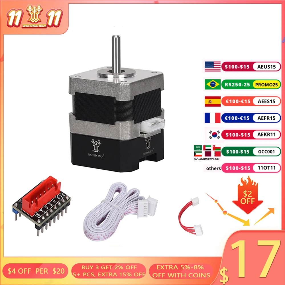 BIGTREETECH BTT S42C 42 Stepper Motor Closed Loop Driver S42B Upgrade Driver With 0.9 Inch OLED Display Support UART For Ender 3
BIGTREETECH BTT S42C 42 Stepper Motor Closed Loop Driver S42B Upgrade Driver With 0.9 Inch OLED Display Support UART For Ender 3