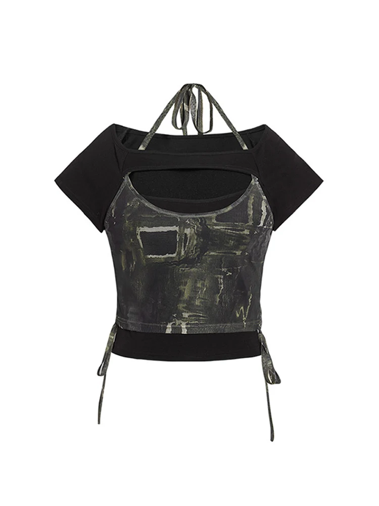 T-shirt Women's Black Short Sleeve 2023 Skinny Patchwork Lace Up Crop Top Trend Korean Harajuku Vintage Pink Baby Tee Top Summer
T-shirt Women's Black Short Sleeve 2023 Skinny Patchwork Lace Up Crop Top Trend Korean Harajuku Vintage Pink Baby Tee Top Summer