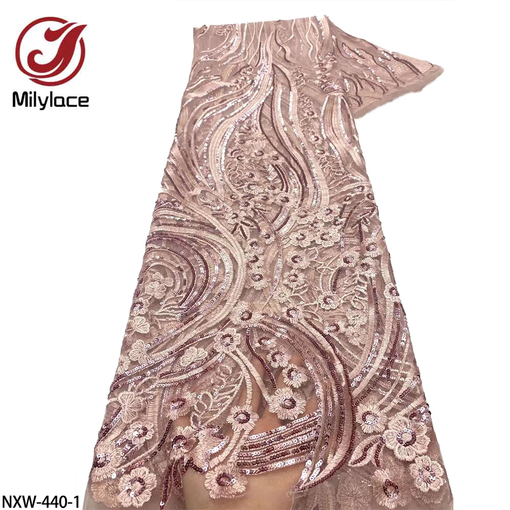 African Lace Fabric 2022 French Lace Fabric Mesh Embroidered Sequins Fabric with Tulle Lace Fabric for Wedding Dress NXW-440
African Lace Fabric 2022 French Lace Fabric Mesh Embroidered Sequins Fabric with Tulle Lace Fabric for Wedding Dress NXW-440