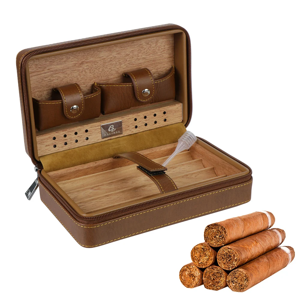 Portable PU Leather Cigar Case Storage Humidifier Gift For Boy Friend Father 4 Cigars Box Humidor Cedar Wood Cigar Humidor Box
Portable PU Leather Cigar Case Storage Humidifier Gift For Boy Friend Father 4 Cigars Box Humidor Cedar Wood Cigar Humidor Box