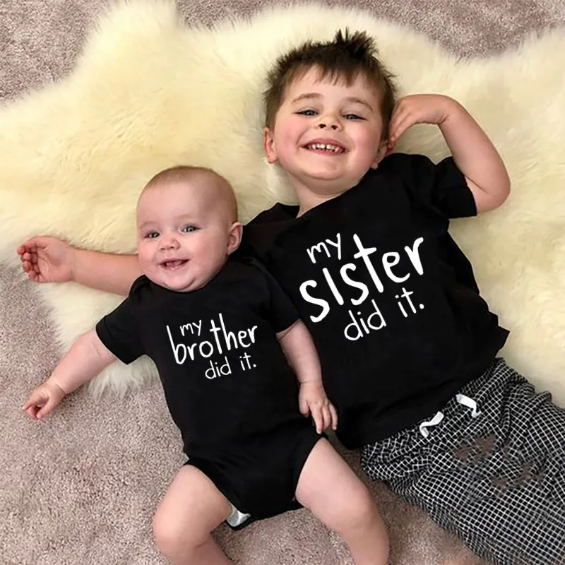 Sibling Matching Clothes My Brother Sister Did It Funny Black Toddler T-Shirts Baby Clothes Brother Sister Matching T shirts
Sibling Matching Clothes My Brother Sister Did It Funny Black Toddler T-Shirts Baby Clothes Brother Sister Matching T shirts