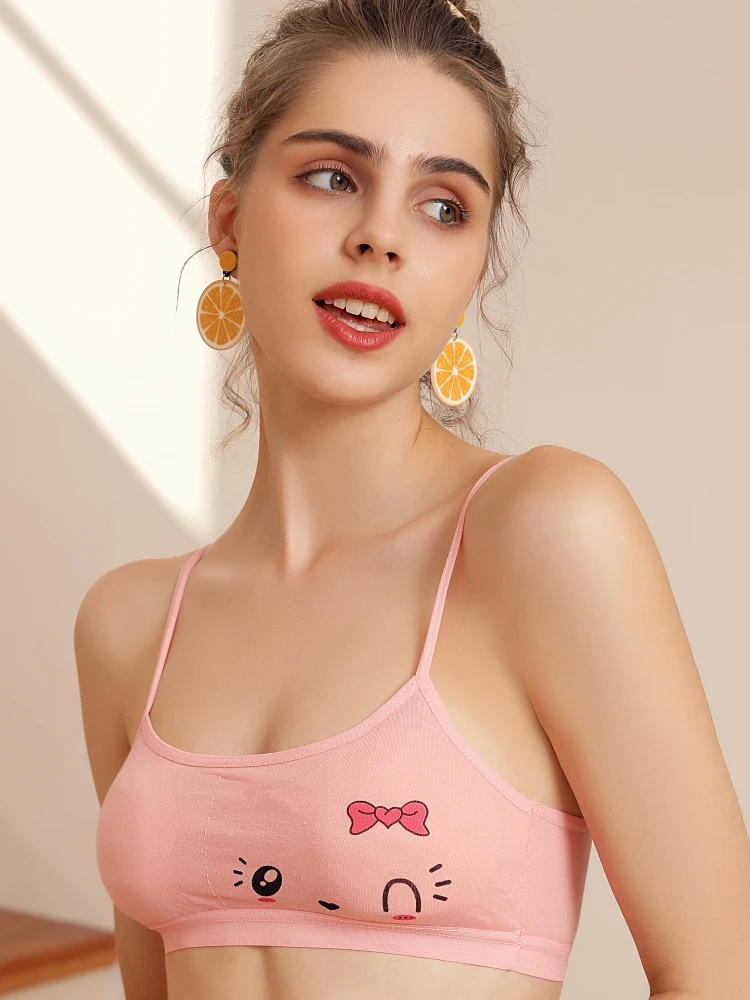 Sport Young Girls Bra Cute Cotton Topic Teenage Training Underwear Natural Sling Fahsion Vest Comfortable breathable Bras
Sport Young Girls Bra Cute Cotton Topic Teenage Training Underwear Natural Sling Fahsion Vest Comfortable breathable Bras