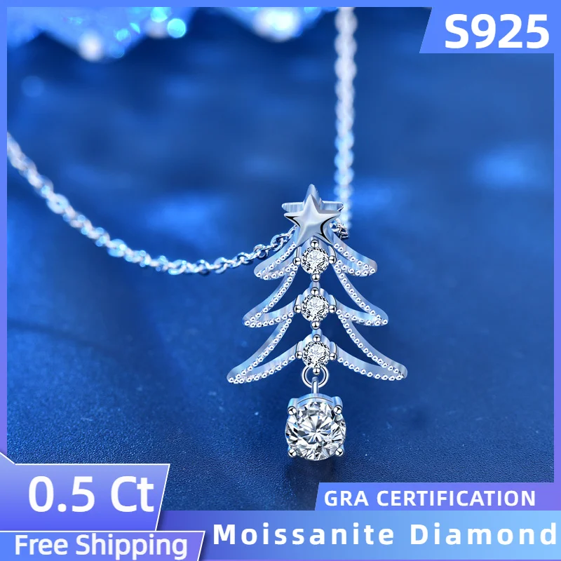 Sterling 925 Silver Moissanite Diamond Pendant 0.5 Ct Necklace For Women Chain Fashion Jewelry Free Shipping Christmas Tree
Sterling 925 Silver Moissanite Diamond Pendant 0.5 Ct Necklace For Women Chain Fashion Jewelry Free Shipping Christmas Tree