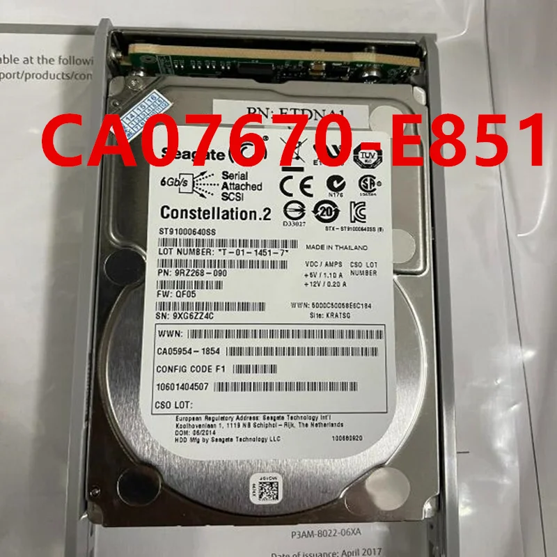 

Original Almost New Hard Disk For FUJITSU DX600 S3 1TB SAS 2.5" 7.2K 64MB Server HDD For CA07670-E851 CA05954-1854