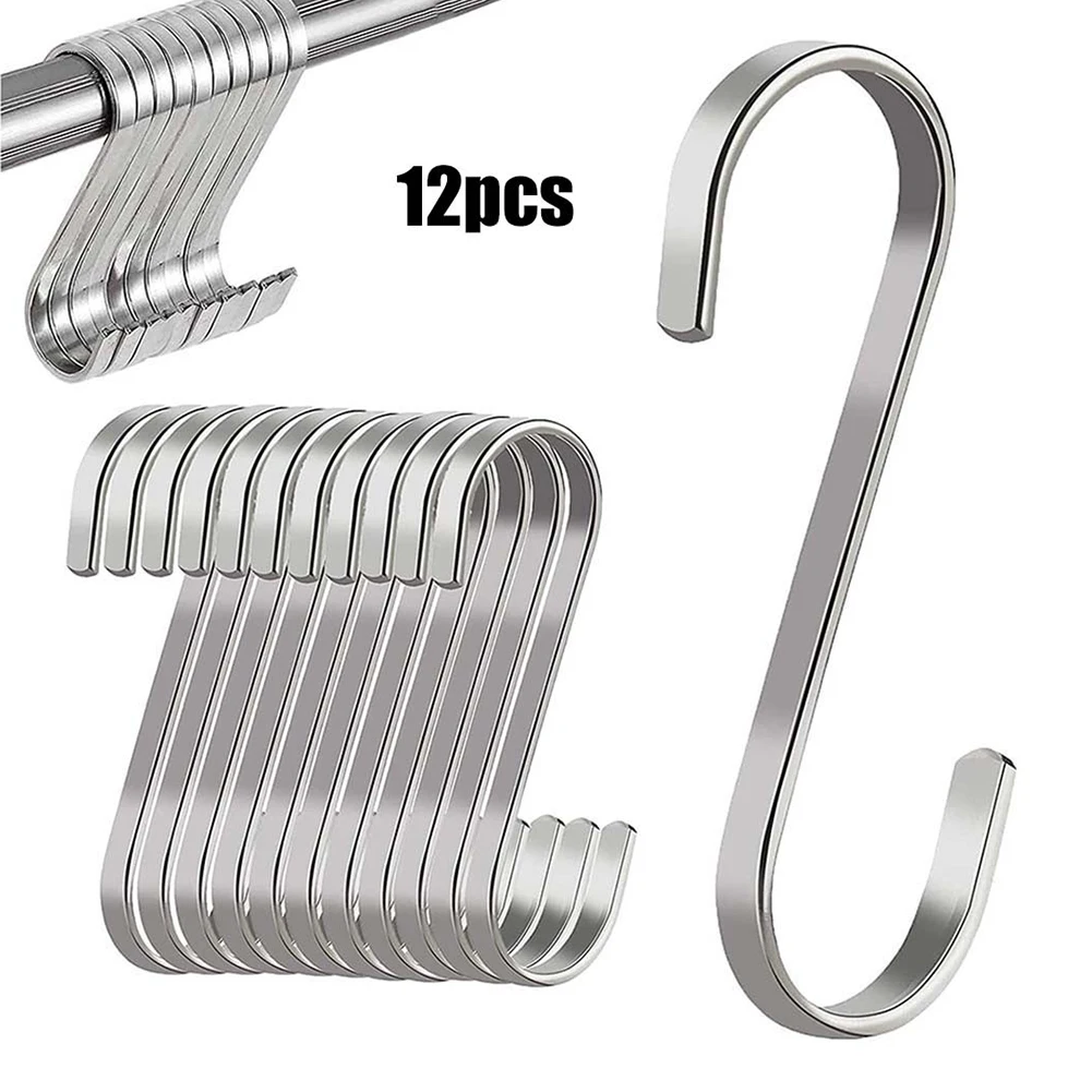 12Pcs S Hooks Flat Hanger Kitchen Closets Bedroom Multi-function Railing S Hanger Hook Clasp Holder Hooks Hanging Storage Tools
12Pcs S Hooks Flat Hanger Kitchen Closets Bedroom Multi-function Railing S Hanger Hook Clasp Holder Hooks Hanging Storage Tools
