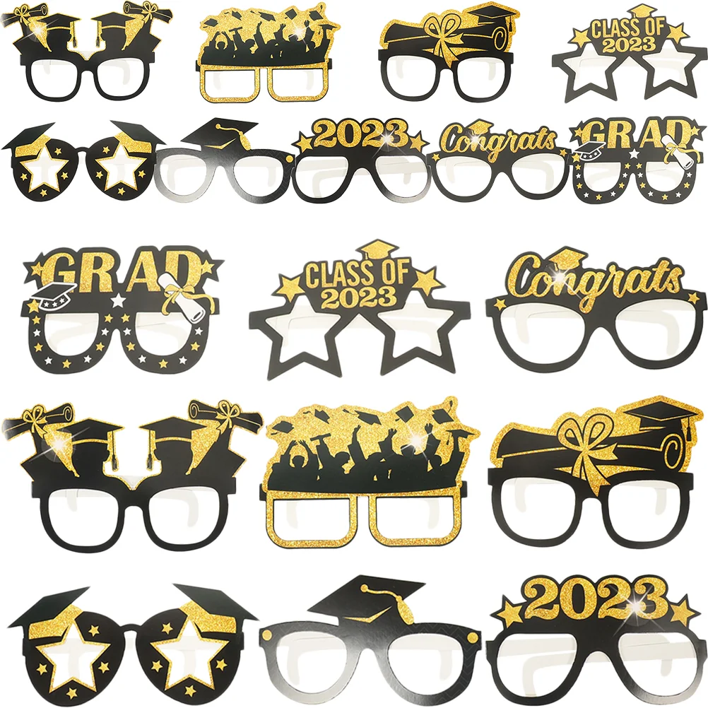 18 Pcs Graduation Season Paper Glasses Hat Decorations Party Supplies Eyewear Eyeglasses Props 2023 Photo
18 Pcs Graduation Season Paper Glasses Hat Decorations Party Supplies Eyewear Eyeglasses Props 2023 Photo