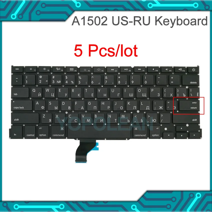 Новая русская и английская раскладка для MacBook Pro Retina 13 дюймов, A1502, клавиатура 2013, 2014, 5 шт./лот, 2015
Новая русская и английская раскладка для MacBook Pro Retina 13 дюймов, A1502, клавиатура 2013, 2014, 5 шт./лот, 2015