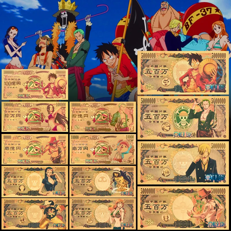 Anime One Piece Gold Foil Commemorative Zoro Luffy Banknote Coins Money Hancock Cartoon Collection Cards Classic Kids Toys Gift
Anime One Piece Gold Foil Commemorative Zoro Luffy Banknote Coins Money Hancock Cartoon Collection Cards Classic Kids Toys Gift
