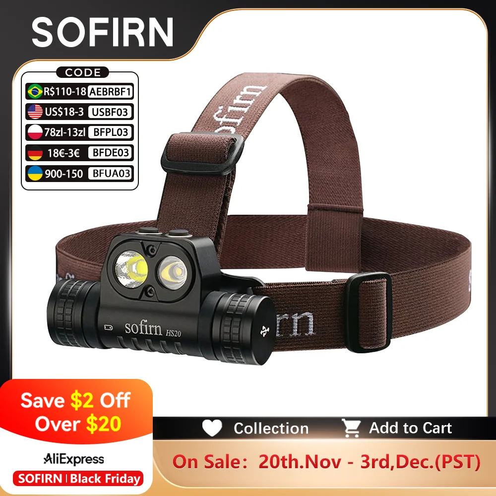 Sofirn HS20 налобный фонарь
Sofirn HS20 налобный фонарь