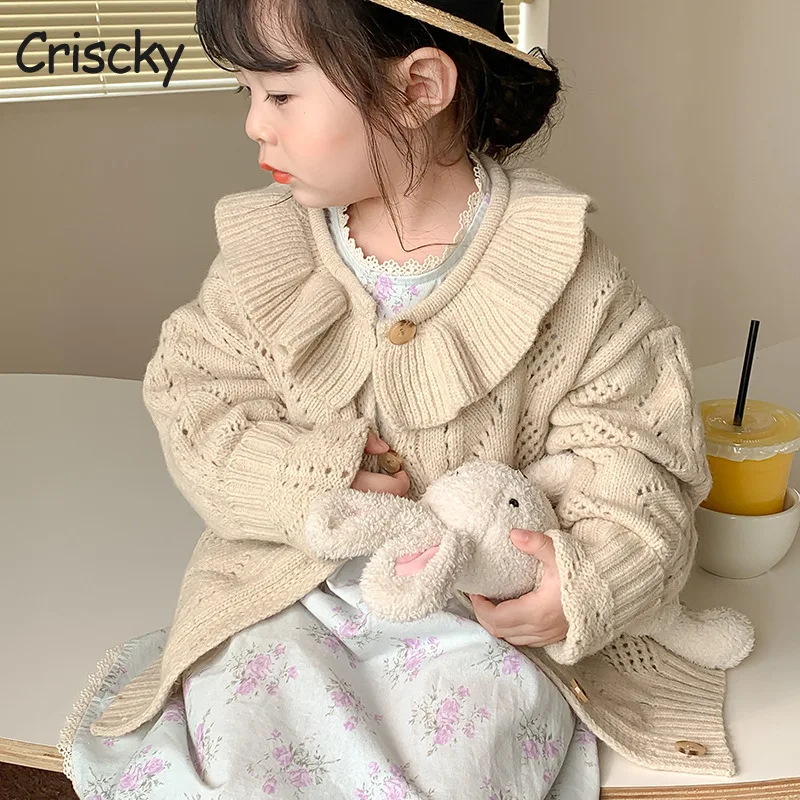 Criscky 2022 Autumn Baby Girls Sweater Full Sleeve Solid Knitted Outwear Coat Fashion Korean Children Girls Cardigan Sweater
Criscky 2022 Autumn Baby Girls Sweater Full Sleeve Solid Knitted Outwear Coat Fashion Korean Children Girls Cardigan Sweater