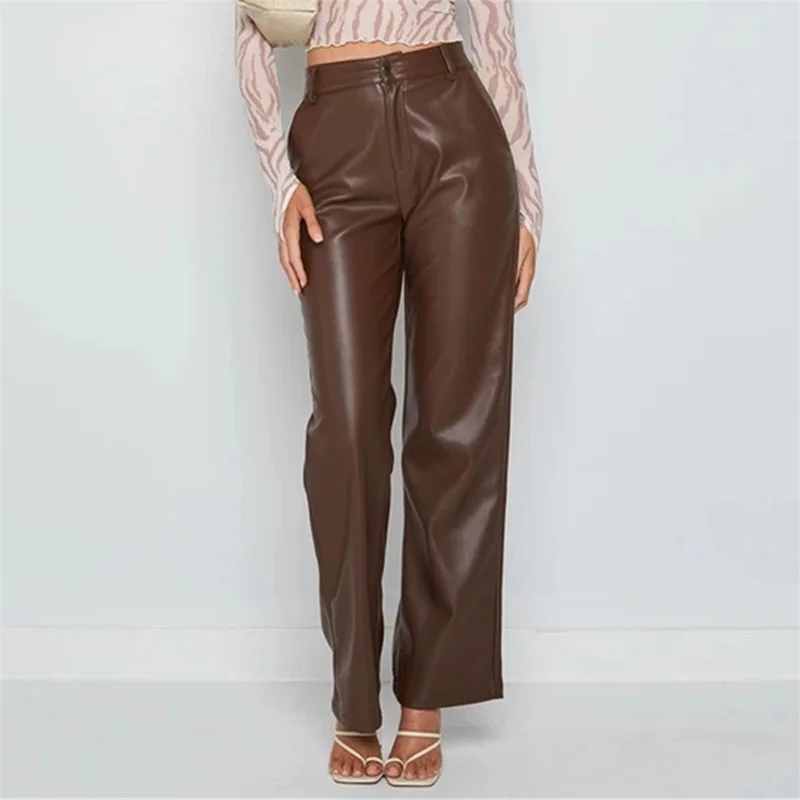 2023 PU Leather High Waist Women's Pants Loose Autumn Winter Pocket Casual Pants For Women New Fashion Harajuku Female Trousers
2023 PU Leather High Waist Women's Pants Loose Autumn Winter Pocket Casual Pants For Women New Fashion Harajuku Female Trousers