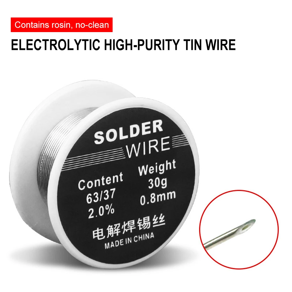 0.8 Mm Solder Wire Purity Rosin Welding Wire Roll With Low Melting Point For Electrical Soldering DIY Electronics 2% Flux 30g
0.8 Mm Solder Wire Purity Rosin Welding Wire Roll With Low Melting Point For Electrical Soldering DIY Electronics 2% Flux 30g