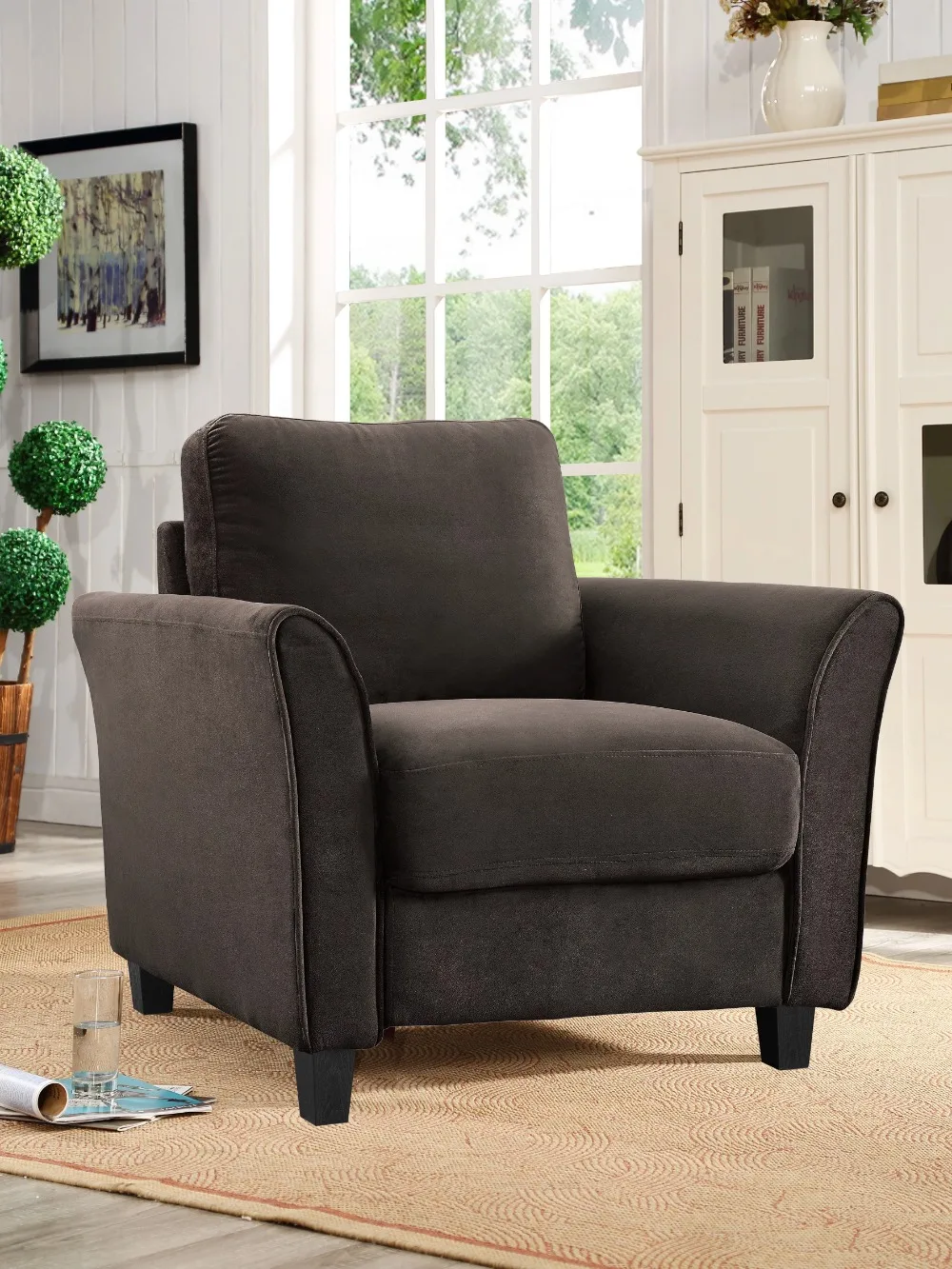 Club Chair, Brown Fabric sillones modernos para sala Single Chair in the living room
Club Chair, Brown Fabric sillones modernos para sala Single Chair in the living room