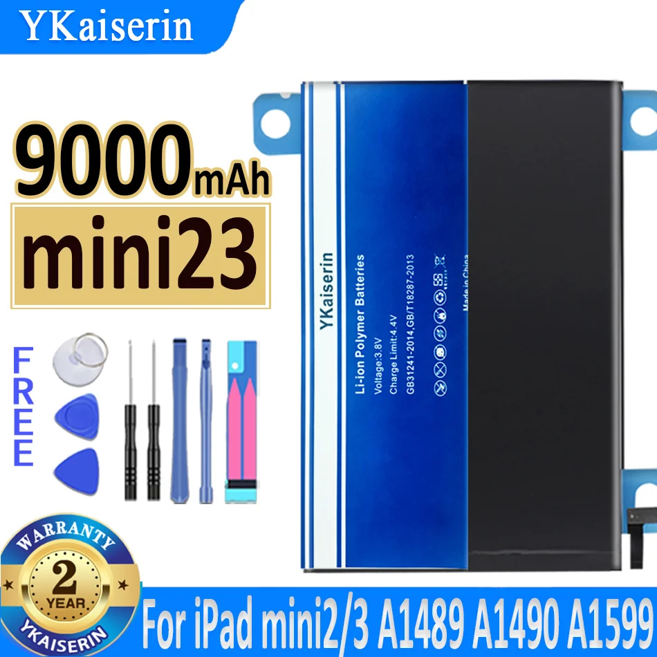 YKaiserin 9000mAh Replacement Bateria for IPad Mini 2/3 Mini2 Mini3 A1512 A1489 A1490 A1491 A1599 Battery + Track NO
YKaiserin 9000mAh Replacement Bateria for IPad Mini 2/3 Mini2 Mini3 A1512 A1489 A1490 A1491 A1599 Battery + Track NO