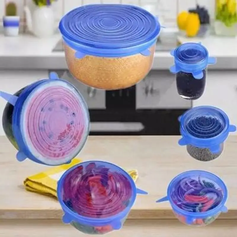 Hot 6PCS Silicone Stretch Lids Universal Silicone Food Wrap Bowl Pot Lid Silicone Bowl Cover Pan Cooking Kitchen Accessories
Hot 6PCS Silicone Stretch Lids Universal Silicone Food Wrap Bowl Pot Lid Silicone Bowl Cover Pan Cooking Kitchen Accessories