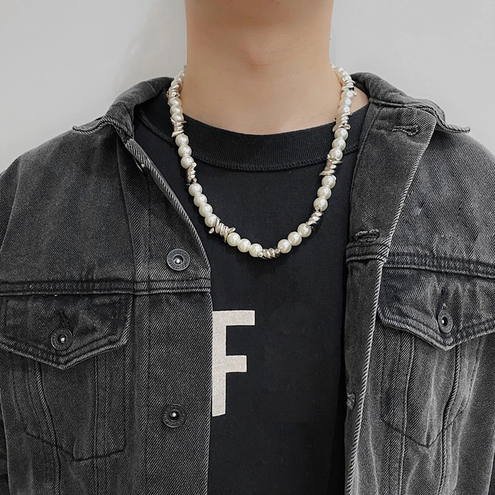 Elegant Adjustable Imitation Pearl Twist Fashion Jewelry Men Alloy Chockers Pearl Necklaces Clavicle Chain Pendants
Elegant Adjustable Imitation Pearl Twist Fashion Jewelry Men Alloy Chockers Pearl Necklaces Clavicle Chain Pendants