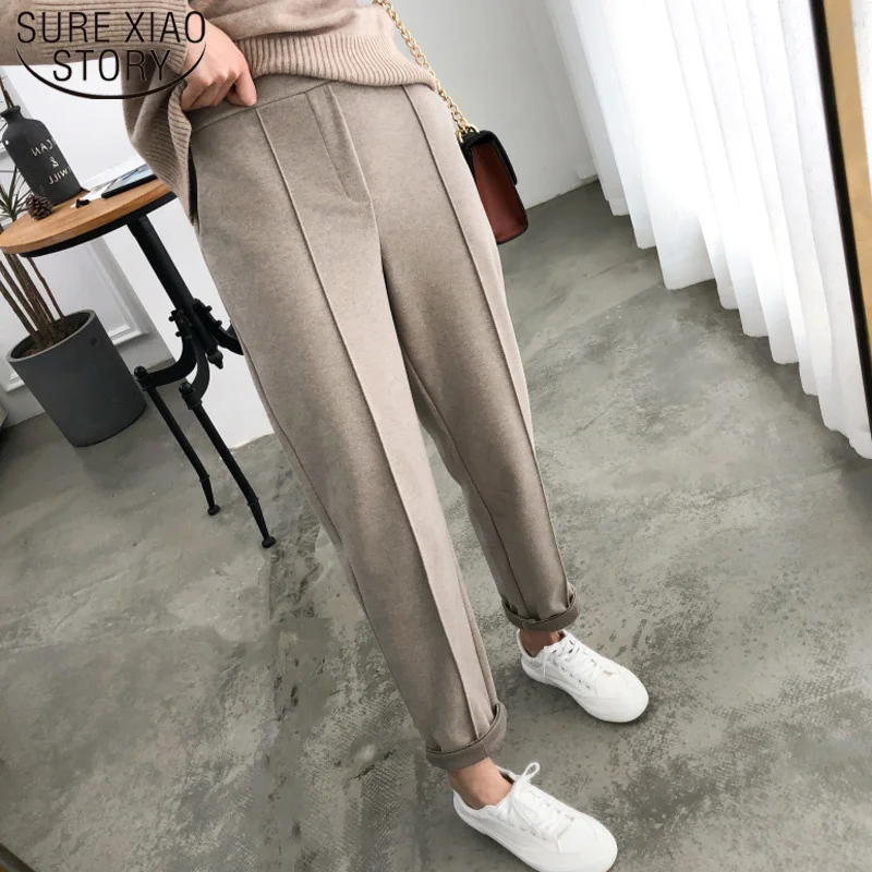 

Утепленные женские брюки-карандаш, весна-Зима 2023, брюки в офисном стиле, шерстяные женские брюки для работы, свободные женские брюки, Капри ...