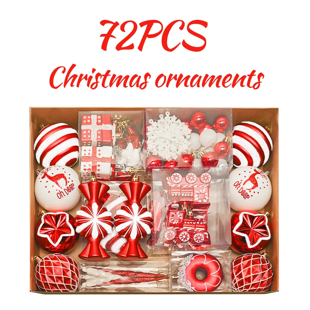 72PCS Christmas Ball Ornaments Xmas Tree Decorations Hanging Pendent Candy For Holiday Wedding Party New Year Decor Gift
72PCS Christmas Ball Ornaments Xmas Tree Decorations Hanging Pendent Candy For Holiday Wedding Party New Year Decor Gift