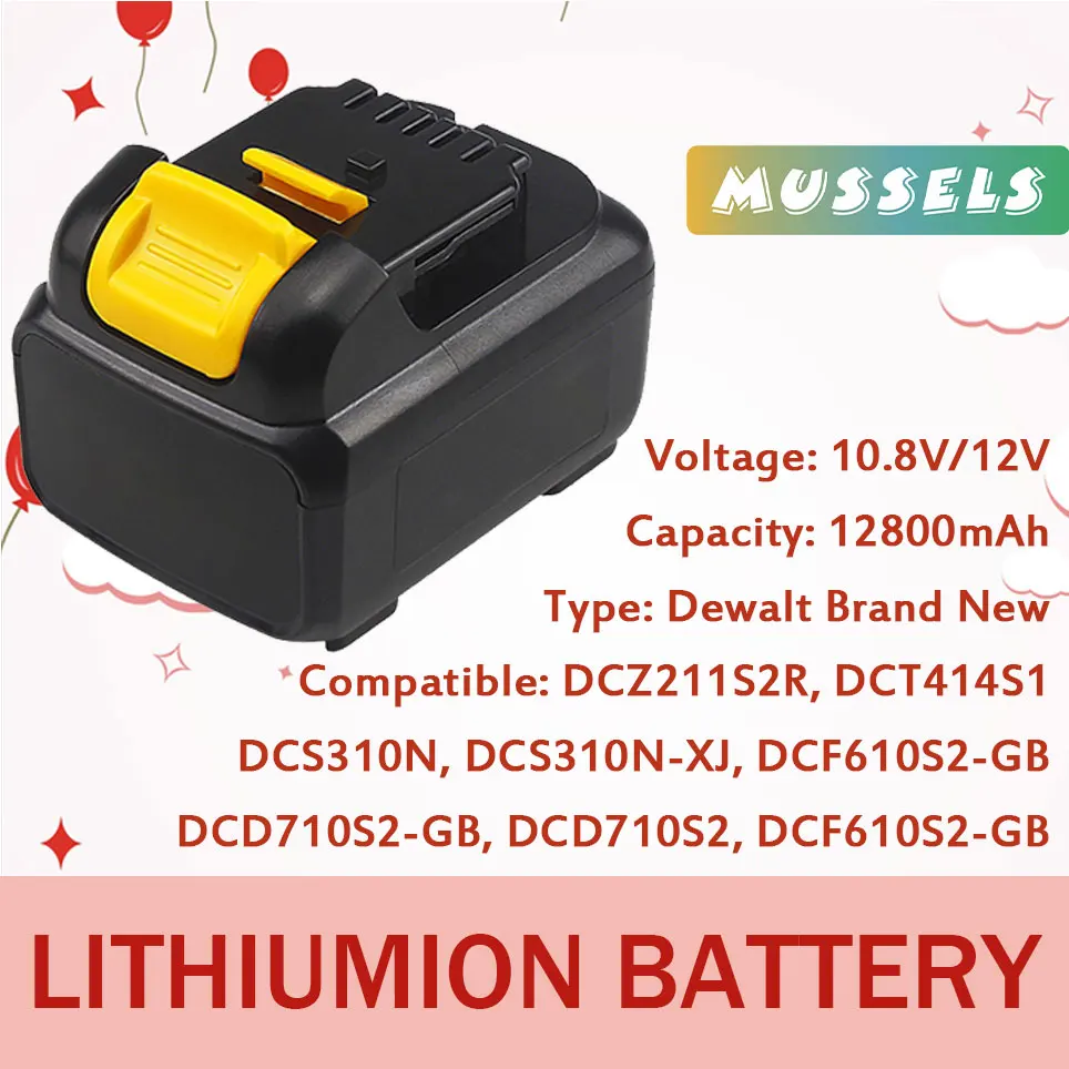 2022 12800mAh Battery DCB120 Power Tool for Dewalt Backup 12V Rechargeable Li-Ion Battery DCS310S2 DCF815 DCL510 DCD710 DCF815N
2022 12800mAh Battery DCB120 Power Tool for Dewalt Backup 12V Rechargeable Li-Ion Battery DCS310S2 DCF815 DCL510 DCD710 DCF815N