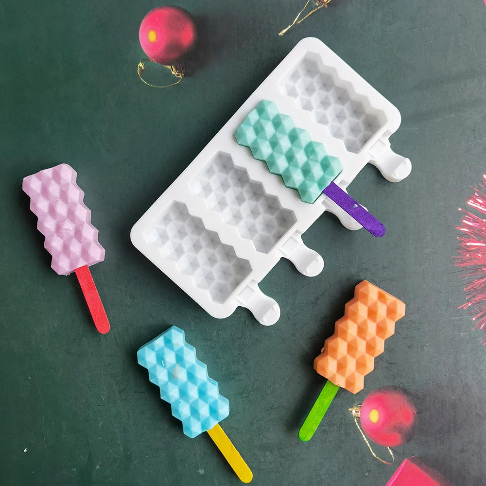 New Silicone Ice Cream Mold Ice Cube Tray Popsicle Molds Diamond Shape Mould For Pastry Chocolate Candy Homemade Baking Tools
New Silicone Ice Cream Mold Ice Cube Tray Popsicle Molds Diamond Shape Mould For Pastry Chocolate Candy Homemade Baking Tools