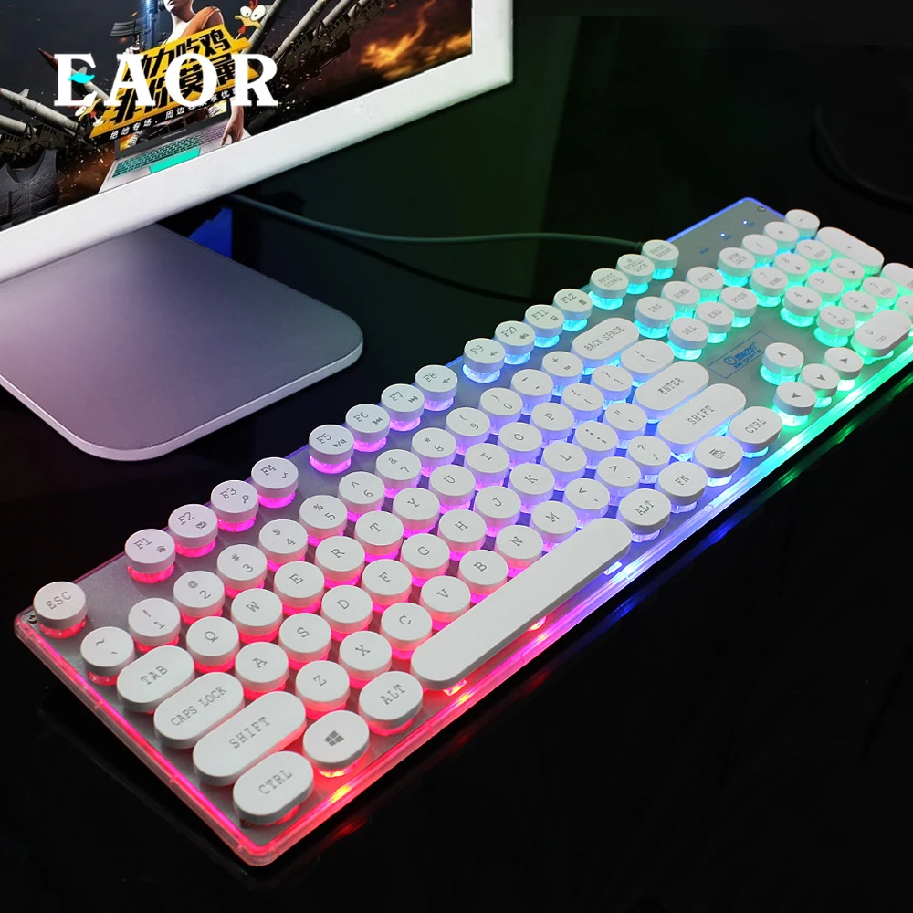 EAOR Punk Wired Keyboard RGB Colorful Luminous Gaming Keyboard Multimedia Function Waterproof Keyboard for Laptop Desktop PC
EAOR Punk Wired Keyboard RGB Colorful Luminous Gaming Keyboard Multimedia Function Waterproof Keyboard for Laptop Desktop PC