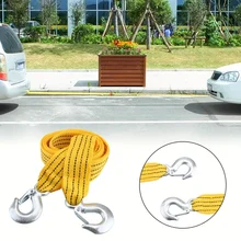 1pc Vehicle Traction Rope Car Safety Emergency Trailer Car Tow Rope Spot 157.48 Inch 3 Tons Eagle Hook Trailer Rope