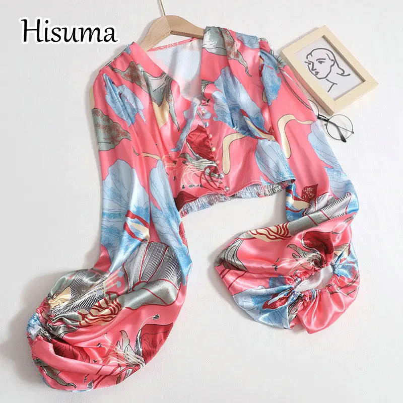 2023 Summer new female v-neck lantern sleeve print satin shirts women elegant single breasted waist chiffon blouses chic shirt
2023 Summer new female v-neck lantern sleeve print satin shirts women elegant single breasted waist chiffon blouses chic shirt