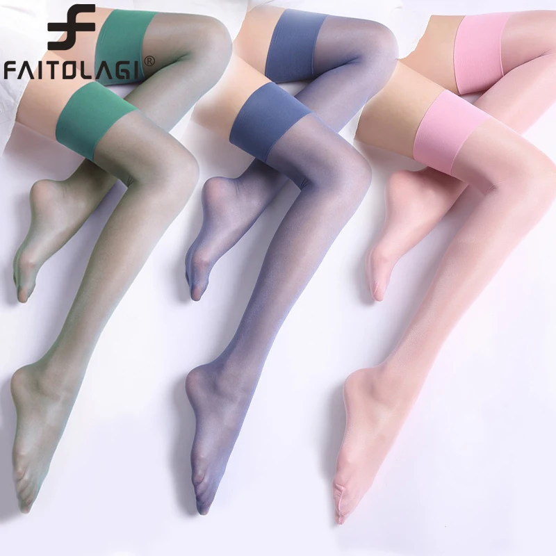 Summer Thin Transparent Stockings For Women Oil Glossy Elastic Pantyhose Female Glitter Over Knee Socks Lingerie
Summer Thin Transparent Stockings For Women Oil Glossy Elastic Pantyhose Female Glitter Over Knee Socks Lingerie