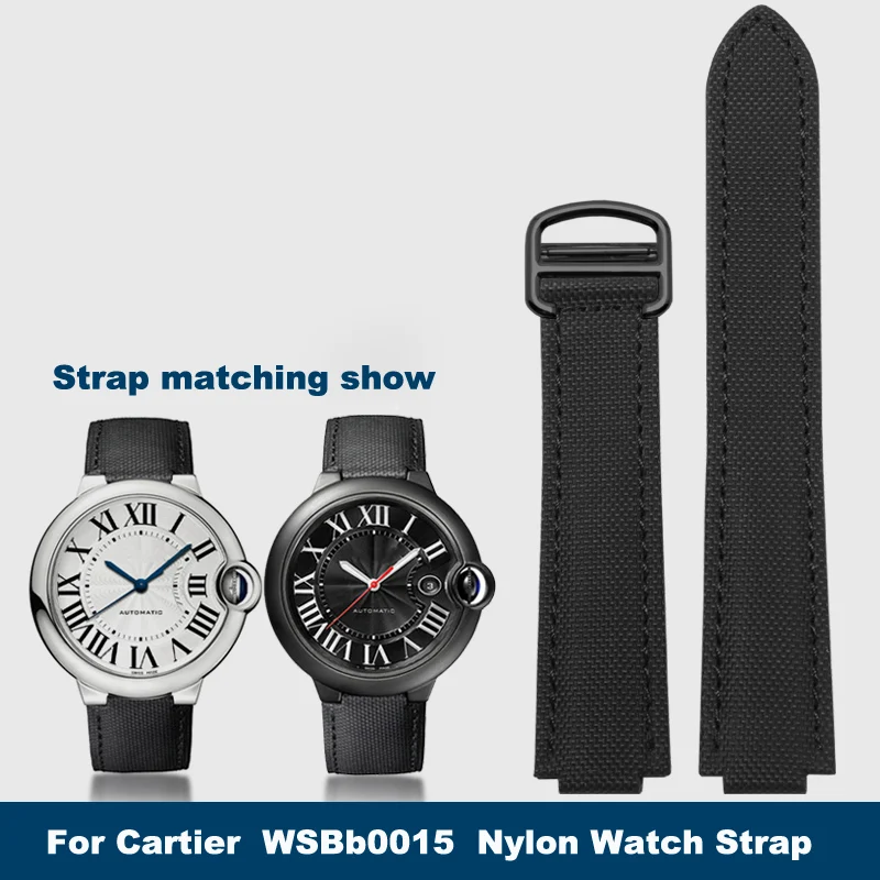 Nylon watchband for Cartier Blue Balloon WSBB0015 Wrist band 16*8mm 18*11mm 20*12mm black watch strap with folding clasp
Nylon watchband for Cartier Blue Balloon WSBB0015 Wrist band 16*8mm 18*11mm 20*12mm black watch strap with folding clasp