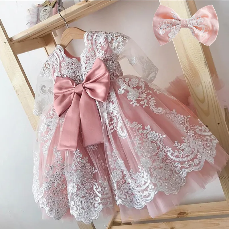 Cute Baby Girl Lace Flower Princess Dresses Toddler Girl Birthday Clothes Kids Full Sleeve Bow Prom Tulle Tutu Costume For 0-2 Y
Cute Baby Girl Lace Flower Princess Dresses Toddler Girl Birthday Clothes Kids Full Sleeve Bow Prom Tulle Tutu Costume For 0-2 Y