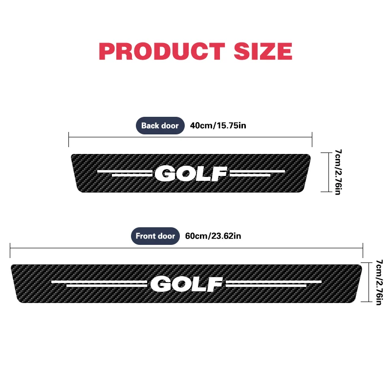 Защитные наклейки на пороги автомобиля противоударные для GOLF 1 2 3 4 5 6 7 MK4 MK5 MK6 MK7