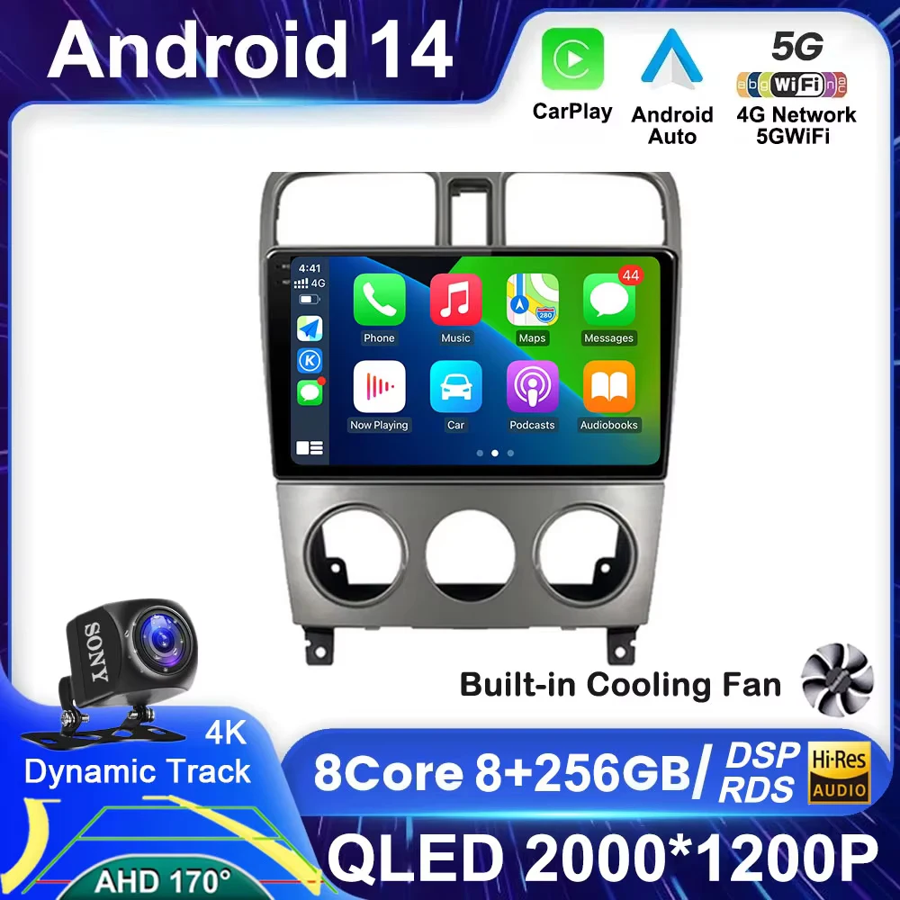 Автомобильный радиоприемник Android 14 для Subaru Forester SG 2004-2008 стерео мультимедийный