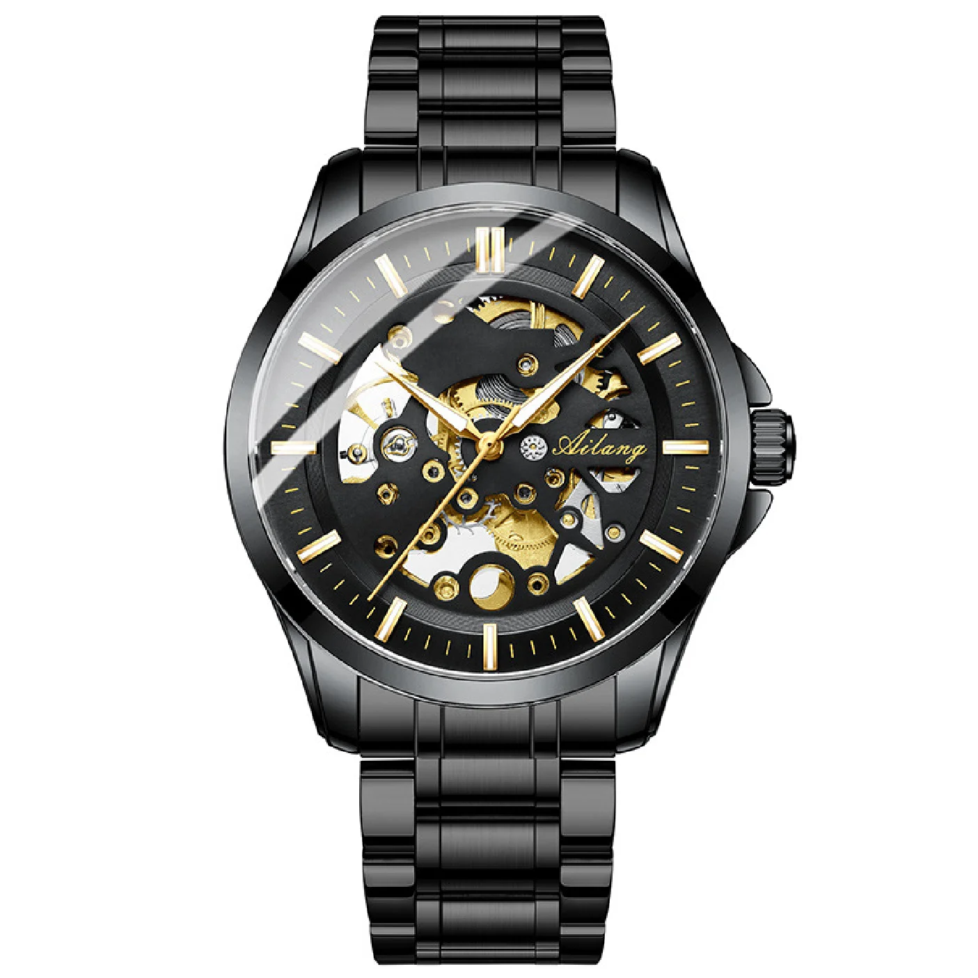 AILANG 2022 Men Top Brand Luxury Automatic Mechanical Watch Fashion Hollow Dial Luminous Pointer Steampunk Watch For Men 8629G 
AILANG 2022 Men Top Brand Luxury Automatic Mechanical Watch Fashion Hollow Dial Luminous Pointer Steampunk Watch For Men 8629G