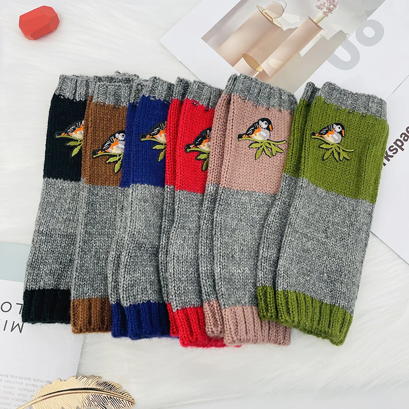 Embroidery Birds Gloves Cotton Fingerless Glove for Women Knitted Block Splice Mittens Womens Girls Gloves Without Fingers
Embroidery Birds Gloves Cotton Fingerless Glove for Women Knitted Block Splice Mittens Womens Girls Gloves Without Fingers