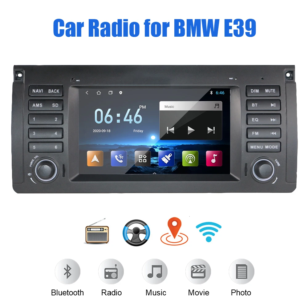 7 Inch Touch Screen GPS Navigation 2 Din Auto Radio For BMW E39 Android 11 Multimedia WiFi Bluetooth 1+16G/2+32G
7 Inch Touch Screen GPS Navigation 2 Din Auto Radio For BMW E39 Android 11 Multimedia WiFi Bluetooth 1+16G/2+32G