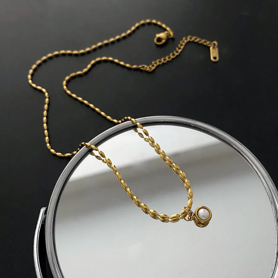 RACHELZ Fashion Minimalist Pearl Pendant Necklace Vintage Stainless Steel Necklaces For Women Non Tarnish Jewelry Gift
RACHELZ Fashion Minimalist Pearl Pendant Necklace Vintage Stainless Steel Necklaces For Women Non Tarnish Jewelry Gift