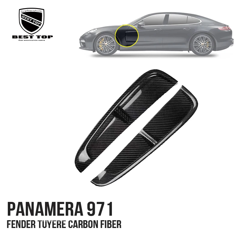 

Carbon Fiber Fender Tuyere For Porsche Panamera 971 2017 Up Chronometer Mirror Cover Paste Type Car Accessories