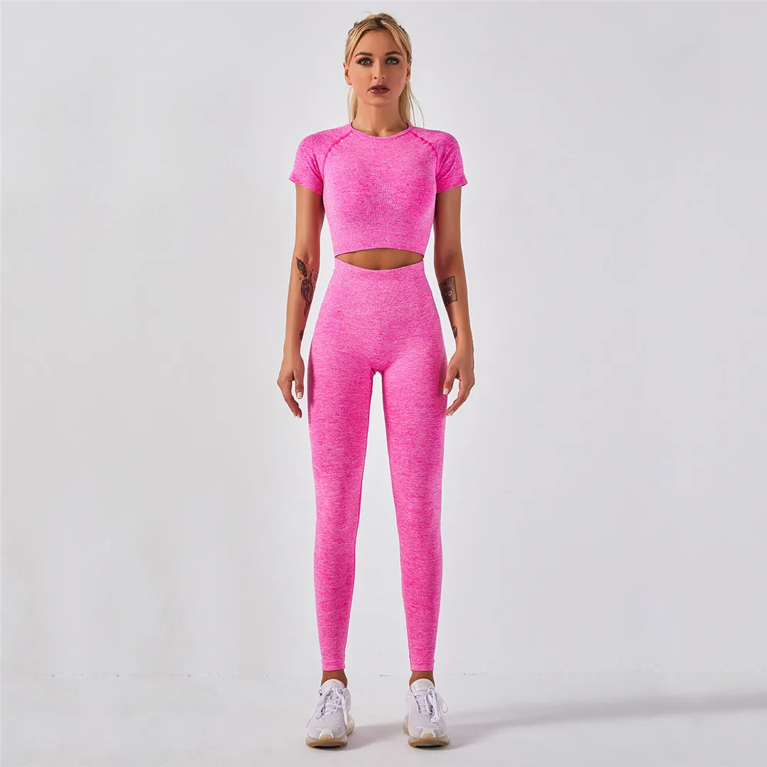 Women Sportswear 2pcs Yoga Set workout Suit Short Sleeve High Waist Leggings Gym clothing Quick Dry Yoga Wear Fitness Suit
Women Sportswear 2pcs Yoga Set workout Suit Short Sleeve High Waist Leggings Gym clothing Quick Dry Yoga Wear Fitness Suit