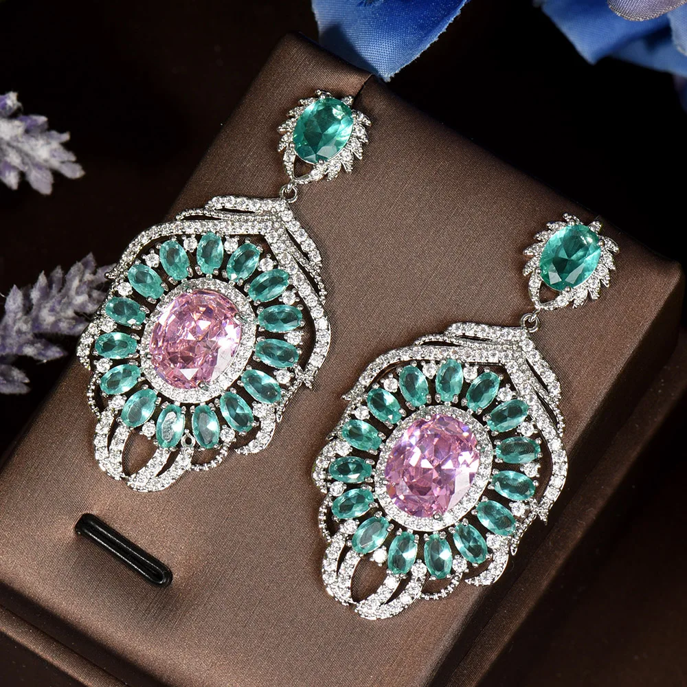 HIBRIDE Unique Sparkly Statement African Nigerian Cubic Zirconia Setting Big Long Dangle Earrings For Brides Wedding E-395
HIBRIDE Unique Sparkly Statement African Nigerian Cubic Zirconia Setting Big Long Dangle Earrings For Brides Wedding E-395