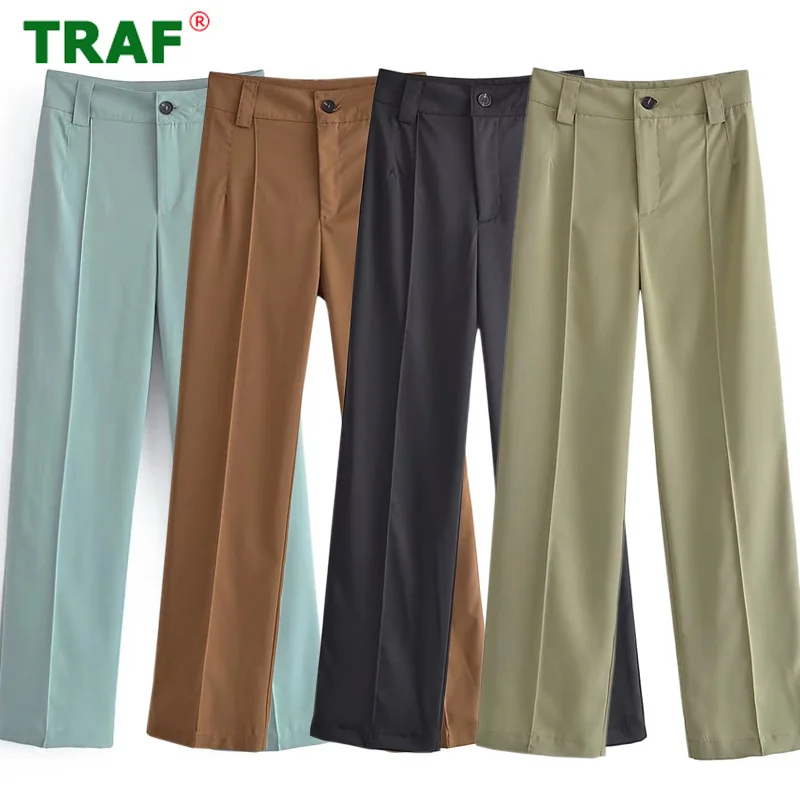 TRAF Black High Waisted Trousers Women Green Straight Leg Pants Woman Summer 2022 Office Pants Women Vintage Going Out Trousers
TRAF Black High Waisted Trousers Women Green Straight Leg Pants Woman Summer 2022 Office Pants Women Vintage Going Out Trousers