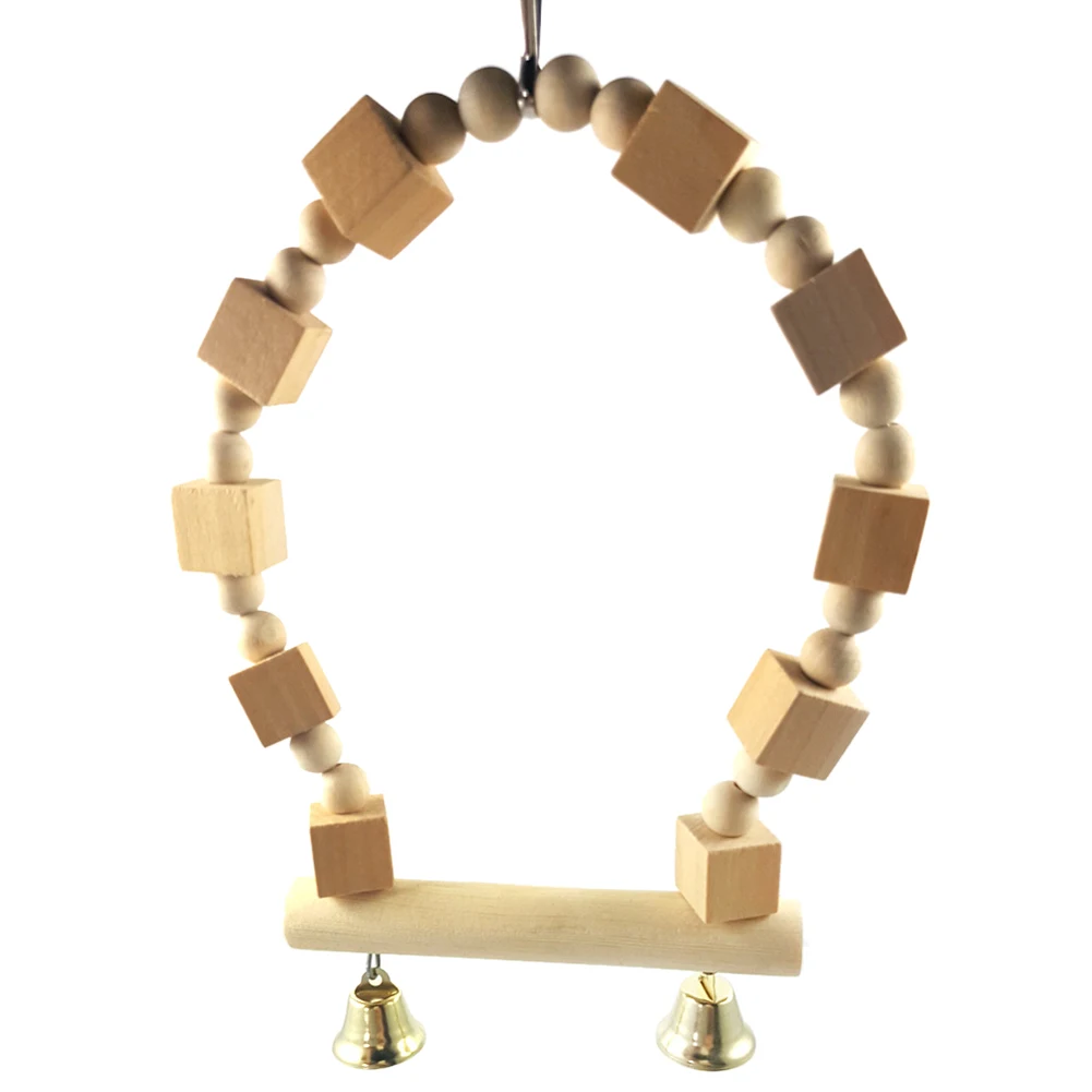 Natural Wooden Birds Perch for Parrots Reliable Hanging Swing Cage With Wooden Beads Bells Lovely Pet Toy
Natural Wooden Birds Perch for Parrots Reliable Hanging Swing Cage With Wooden Beads Bells Lovely Pet Toy