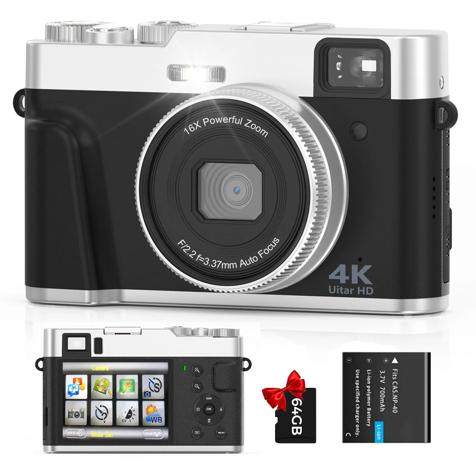 4K Camera Digital Photo Camera Vlogging Camcorder for Youtube Webcam 16X Digital Zoom 48MP Photography Camera with Flash Light
4K Camera Digital Photo Camera Vlogging Camcorder for Youtube Webcam 16X Digital Zoom 48MP Photography Camera with Flash Light