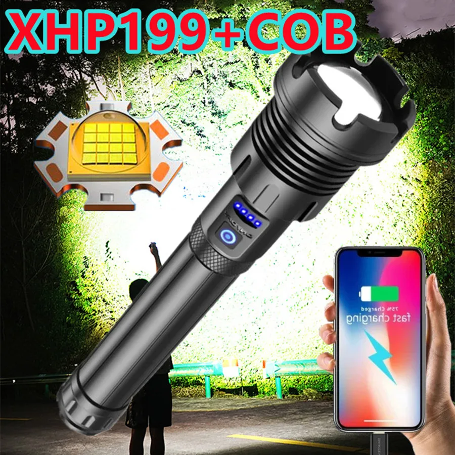 XHP199 High Power LED Flashlight 18650 Or 26650 Battery XHP50.2 Zoom Tactical Torch Hunting Camping Lantern Mini L2 Flash Light 
XHP199 High Power LED Flashlight 18650 Or 26650 Battery XHP50.2 Zoom Tactical Torch Hunting Camping Lantern Mini L2 Flash Light