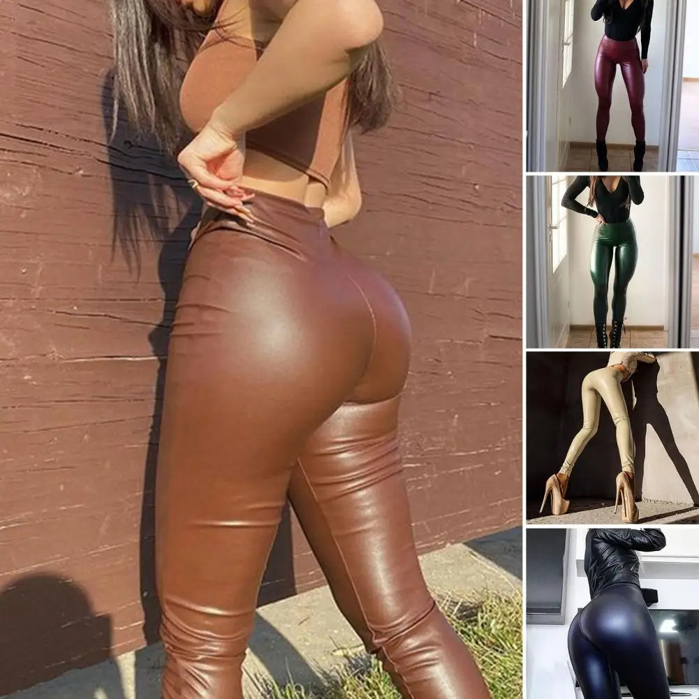 Women Leggings Spring Autumn Women Pants High Waist Slim Fit Faux Leather Trousers Sexy Hip Lift Pencil Pants Streetwear
Women Leggings Spring Autumn Women Pants High Waist Slim Fit Faux Leather Trousers Sexy Hip Lift Pencil Pants Streetwear