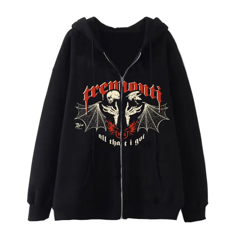 Diablo Hip Hop Gothic Harajuku Y2K Skull Zipper Hoodie Men's/Women's Autumn/Winter Retro Bone Print Sweatshirt Jacket
Diablo Hip Hop Gothic Harajuku Y2K Skull Zipper Hoodie Men's/Women's Autumn/Winter Retro Bone Print Sweatshirt Jacket
